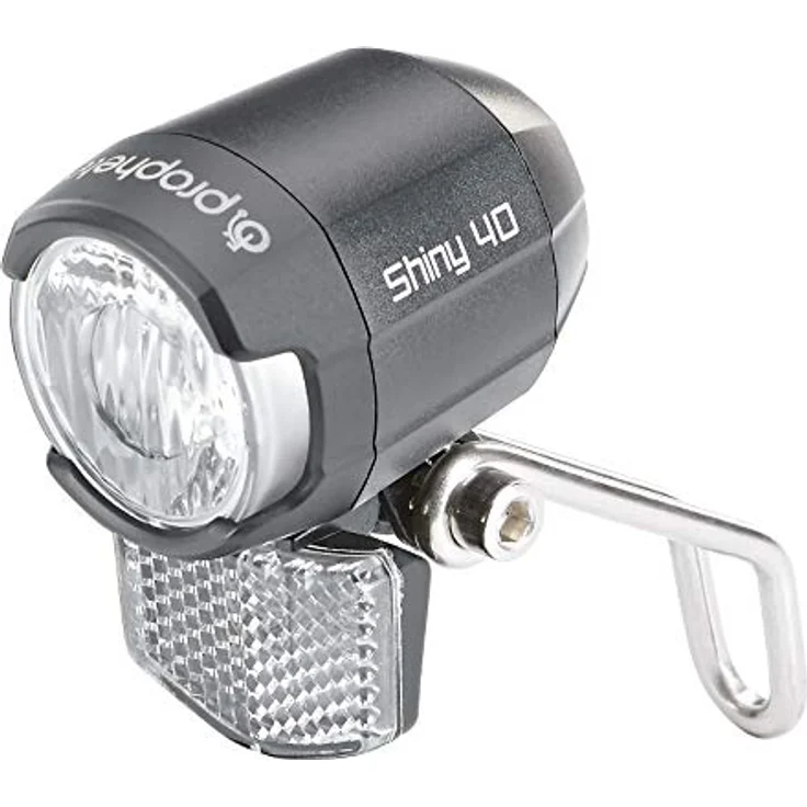 Prophete LED-Batteriescheinwerfer 50 Lux, Montage am Schaft, seitliche Sicherheit, leuchtendes Prophete Logo - Kinderfahrrad Zubehör - blau – Bild 1