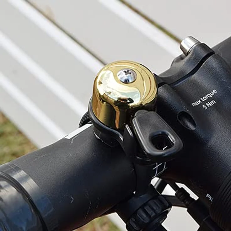 CATEYE Micro Brass Bell OH-2400, Kinderfahrradklingel mit raumfüllendem Klang, Gold – Bild 2