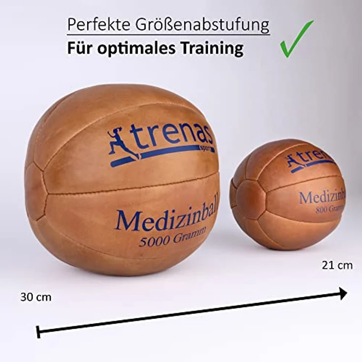 trenas Medizinball Leder - Original - 3 kg - Medicine Ball - Sport Medizinball – Bild 3