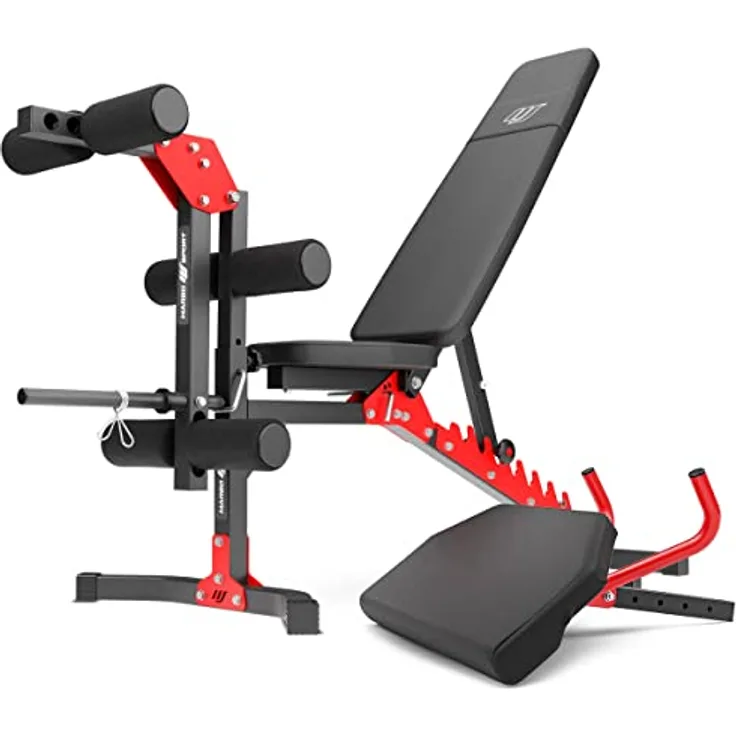 Marbo Sport Set MH1 | Hantelbank MH-L115 + Beintrainer MH-A102 + Curl Pult MH-A101 | Verstellbare Trainingsbank, Scott-Bank Curl Pult, Beintrainer mit EVA-Schaum Polsterrollen | Made in EU