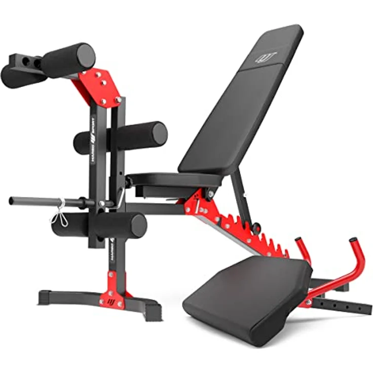 Marbo Sport Set MH1 | Hantelbank MH-L115 + Beintrainer MH-A102 + Curl Pult MH-A101 | Verstellbare Trainingsbank, Scott-Bank Curl Pult, Beintrainer mit EVA-Schaum Polsterrollen | Made in EU – Bild 1