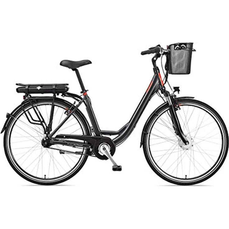 Telefunken E-Bike Elektrofahrrad Alu, 7-Gang Shimano, Pedelec Citybike mit Fahrradkorb, 250W, 13Ah, 36V Akku, 28 Zoll, anthrazit – Bild 2