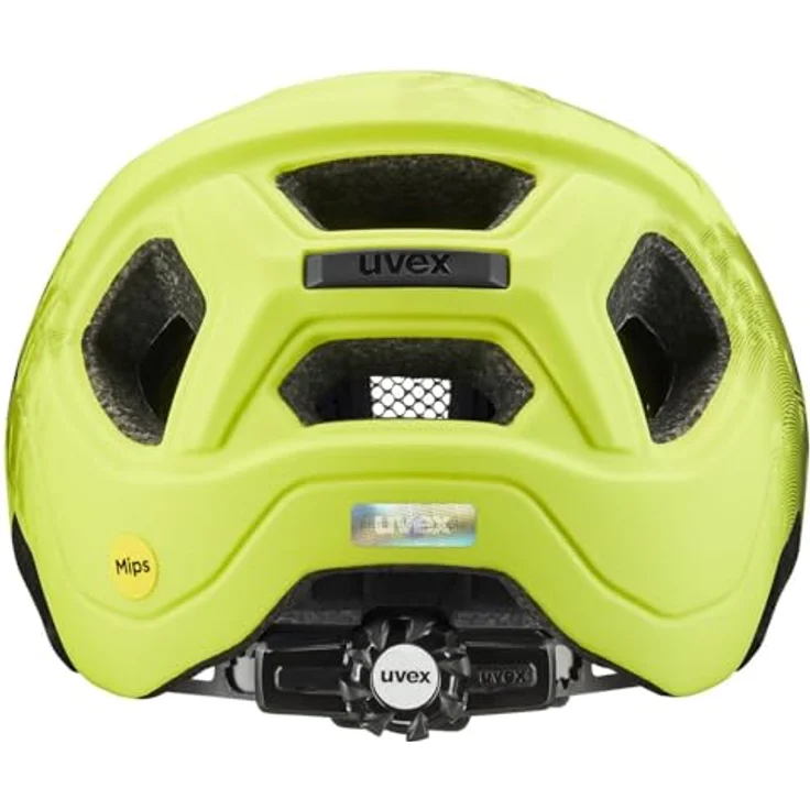 Uvex Sports react jr. Mips, Velohelm für Kinder, 52-56 cm, lime-black matt, mit Fliegengitter und Sonnenblende – Bild 3