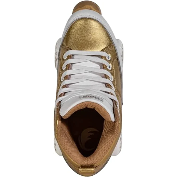 Chaya Kismet Barbiepatin, Damen Rollschuhe, Mid-Cut, Weiss und Gold, für Anfänger und Fortgeschrittene – Bild 5