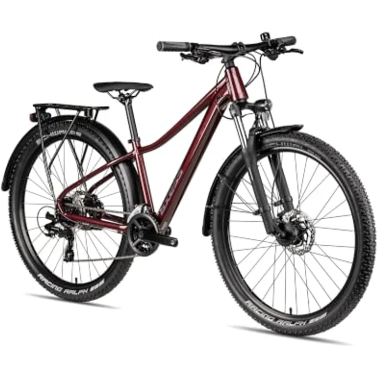 Axess Meea DX 27.5 Zoll Mountainbike, Dunkelrot, mit SR Suntour Federgabel und hydraulischen Scheibenbremsen – Bild 2