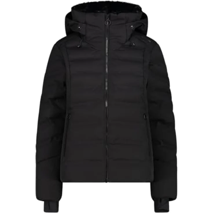 CMP wattierte Damen Skijacke mit Clima Protect, wind- und wasserdicht, Kapuze, schwarz, Größe 42 – Bild 1