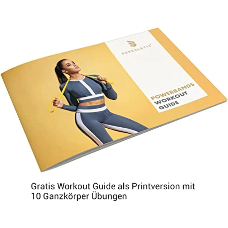 SUPERLETIC Powerband Widerstands-Fitness-Bänder, 5 Stärken für Workout, Yoga und Pilates, Klimmzughilfe, schwarz, inklusive kostenloser Trainingsanleitung – Bild 2