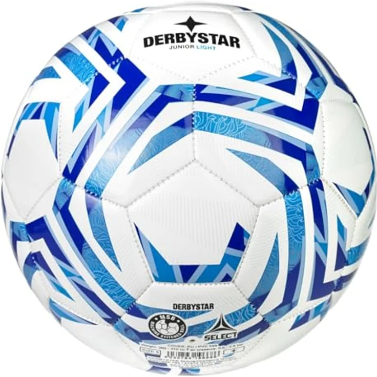 Derbystar Junior Light v25, Fußball für Kinder, maschinengenäht, besonders weiches Ballgefühl, ca. 350g, 100% Polyurethan – Bild 3