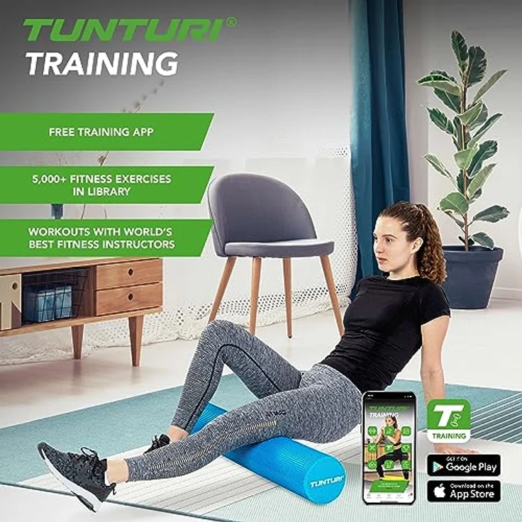 Tunturi Yoga Massagerolle - Schaumstoffrolle - Yogarolle - EVA - 90 cm – Bild 2