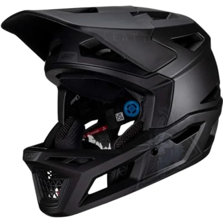 Leatt MTB Gravity 4.0, Velohelm für Mountainbiking, Größe 55-62 cm, 22 Belüftungsöffnungen, mit Magnetverschluss und Visier – Bild 4