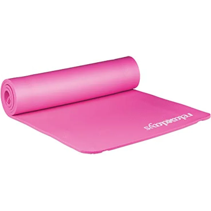 Relaxdays geposltert Yogamatte, rosa, M