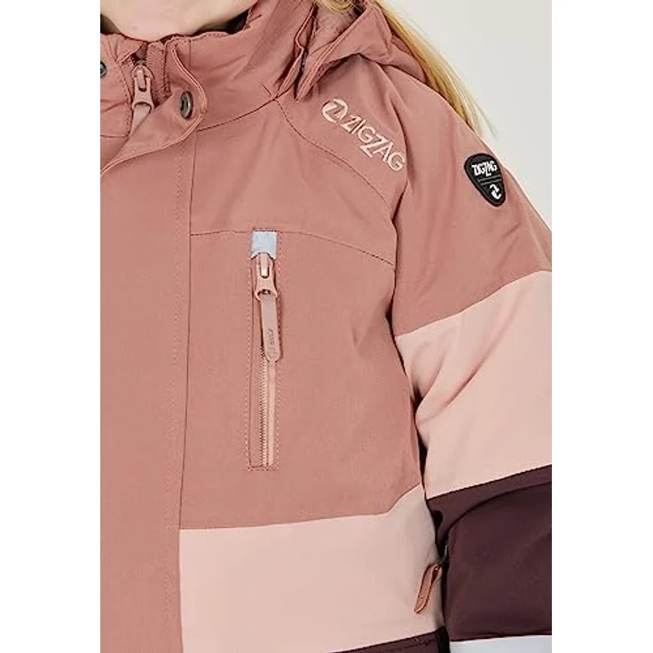 ZIGZAG Skijacke Taylora, wind- und wasserdicht mit TPU-Membran, reflektierend, pink-rosa, Größe 116 – Bild 2