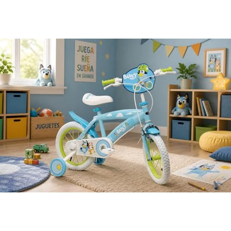 Toimsa Bikes 14 Zoll Kinderfahrrad Bluey, 1 Gang, mit Stützrädern, höhenverstellbarem Lenker und Sattel, für Kinder von 4-5 Jahren – Bild 6
