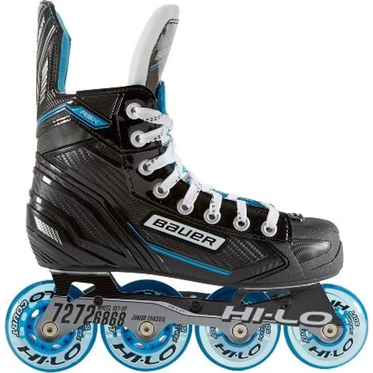 Bauer Inlinehockey Skate RSX - Sr., ideal für Freizeitsportler, schwarz-blau, Größe 45.5