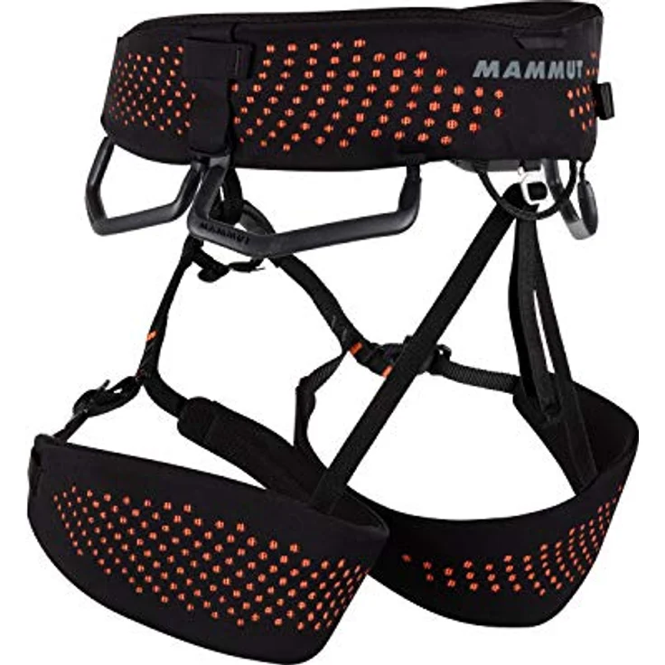 Mammut Herren Comfort Fast Adjust Klettergurt, Atmungsaktives Gewebe, Splitt Webbing Technology, Schwarz-Safety Orange, XL – Bild 2