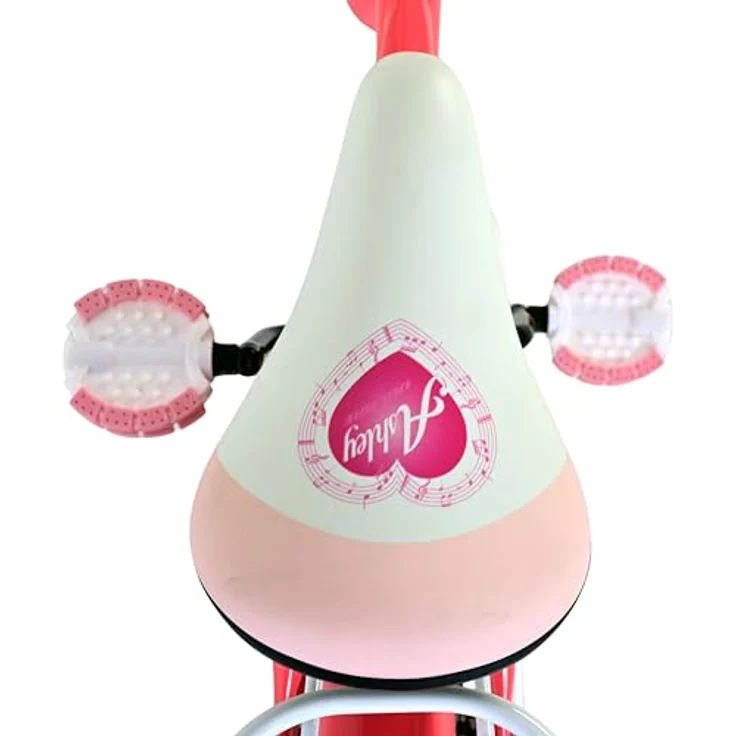 Volare Ashley Kinderfahrrad für Mädchen, 18 Zoll in Rosa/Rot, höhenverstellbarer Sattel und Lenker, integrierter Gepäckträger, Handbremse und Rücktrittbremse – Bild 6