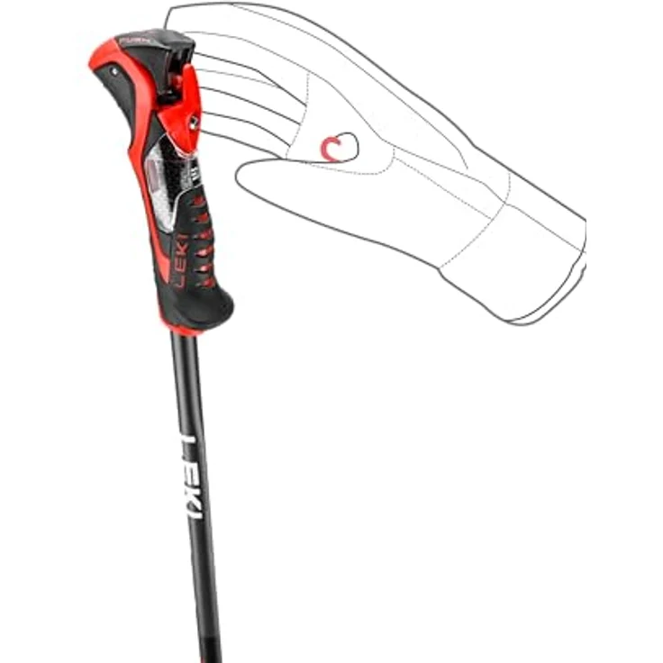 LEKI Airfoil 3D Skistöcke, Black-Anthracite-red, 115CM, Aluminium HTS, Trigger S, Trigger 3D SL – Bild 4
