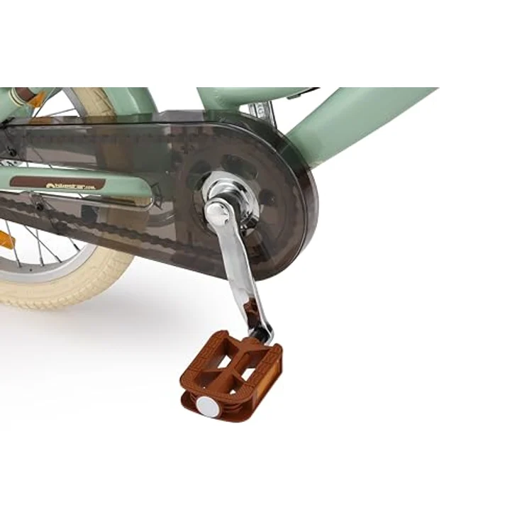 BIKESTAR Alu Kinderfahrrad 16 Zoll, City Retro Bike für Kinder ab 4 Jahren mit Korb und V-Bremse, Mint, leicht und stabil – Bild 4
