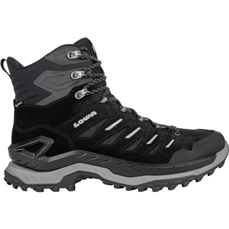LOWA Innovo GTX Mid, Wanderschuhe Herren grau, GORE-TEX, robustes Veloursleder, doppelte Dämpfung, rutschfeste Gummi-Außensohle – Bild 1