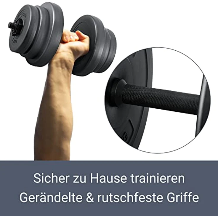 ArtSport 2er Hantelset 40kg - Kurzhantel Set mit 2 Kurzhanteln, 12 Gewichte/Hantelscheiben und Sternverschlüsse - Krafttraining Kurzhantelset Hantel – Bild 5