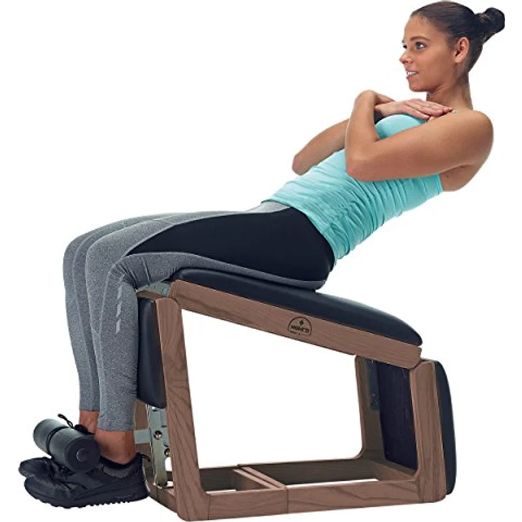 NOHrD TriaTrainer, Multifunktionaler Bauch- und Rückentrainer, Nussbaum, Kunstleder, max. 150 kg Belastbarkeit – Bild 3