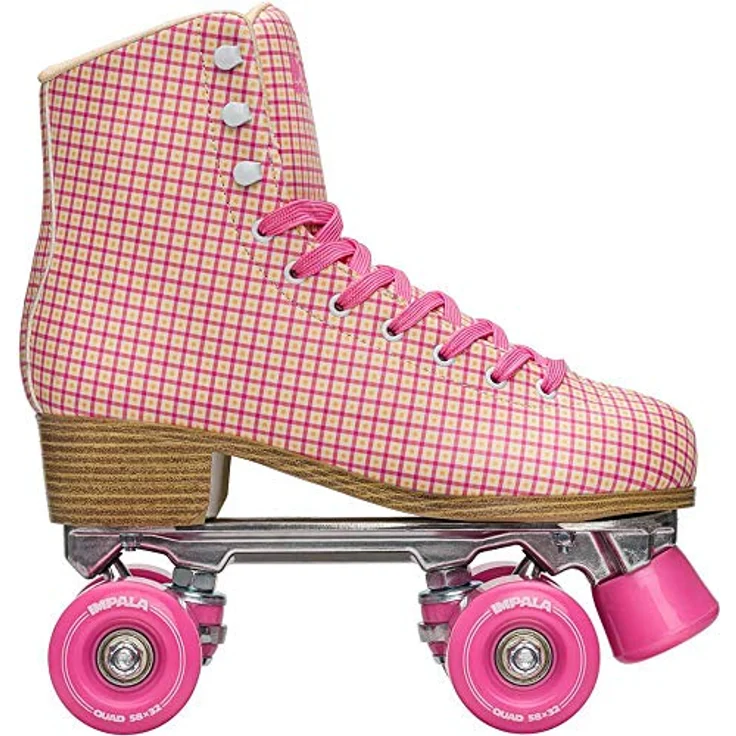 Impala Quad Skate, Damen Rollschuhe, PVC-Obermaterial, 58 mm Urethanräder mit 82A Härte, ABEC 7 Kugellager, PETA-zertifiziert, Rosa – Bild 3