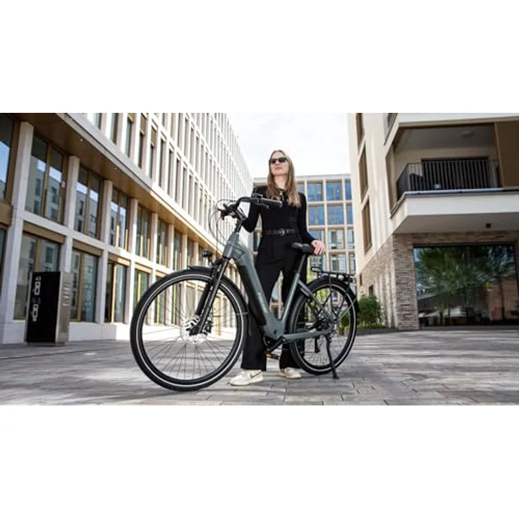 FISCHER E-Bike City CITA MOVE 01 W, 28 Zoll, grau matt, Rahmenhöhe 48 cm, 474 Wh Akku, Heckmotor, 8-Gang Kettenschaltung, hydraulische Scheibenbremsen – Bild 2