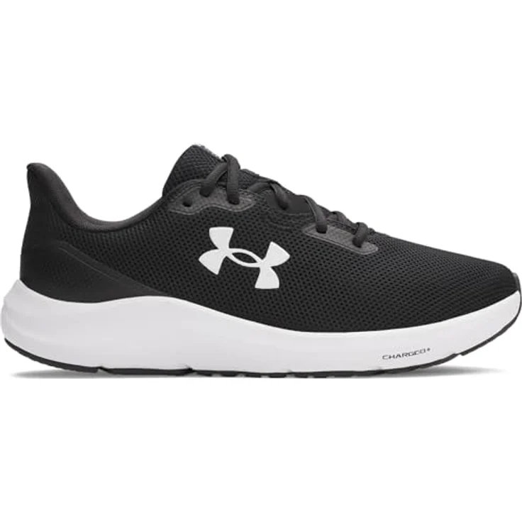 Under Armour UA Charged Pursuit 4, Herren Laufschuhe mit flexibler Dämpfung, Schwarz-Weiß, Größe 46 – Bild 1