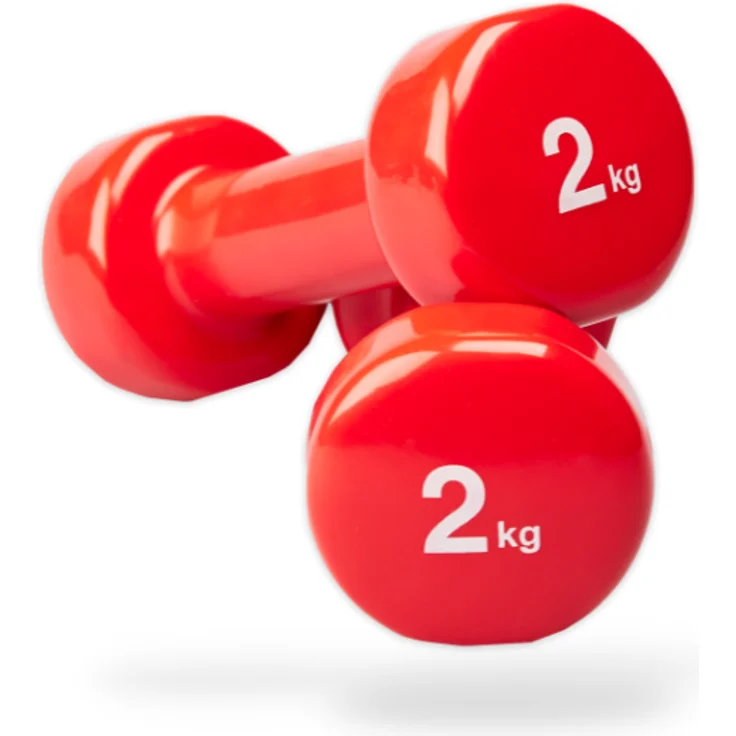 Matchu Sports Vinyl Kurzhantelset 2er Set, 2 x 2 kg Fitnesshanteln für Aufwärmen und Rehabilitation