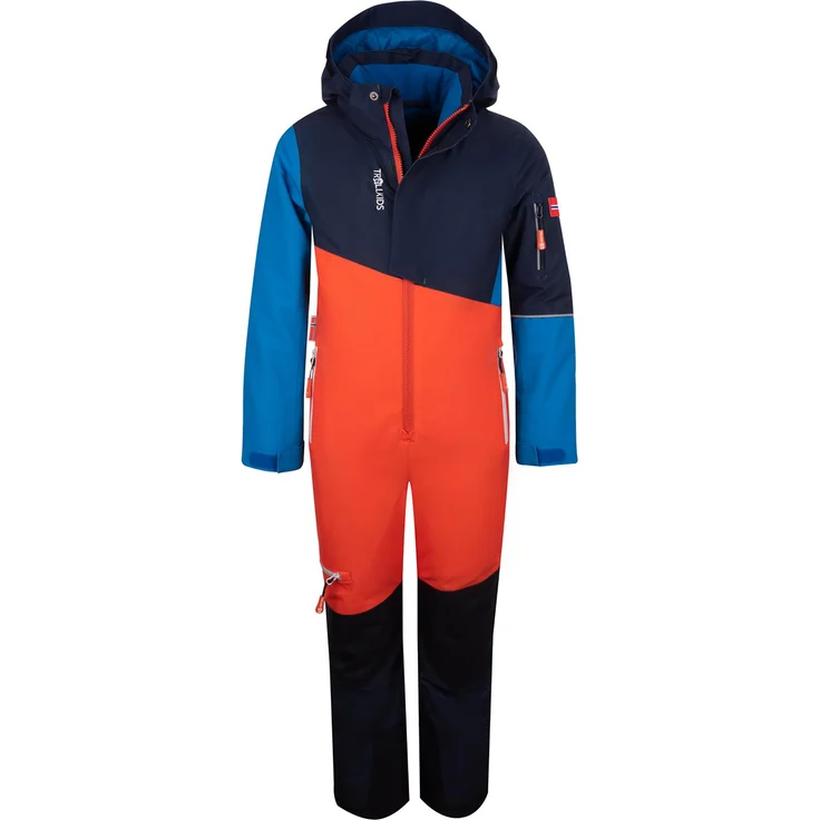 Trollkids Hallingdal Schneeanzug, Unisex Skijacke mit guter Isolationsleistung und wasserdichtem Material, Orange, Größe 92