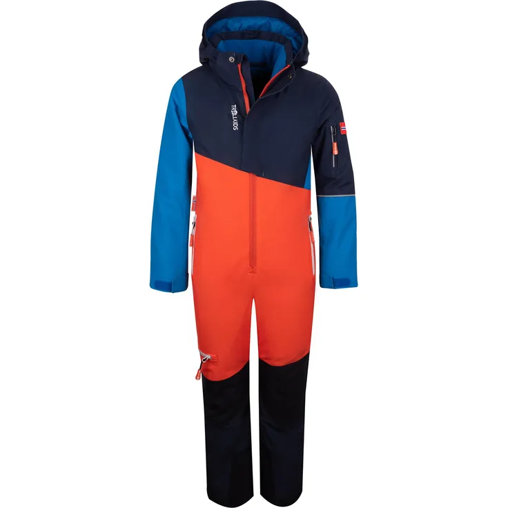Trollkids Hallingdal Schneeanzug, Unisex Skijacke mit guter Isolationsleistung und wasserdichtem Material, Orange, Größe 92
