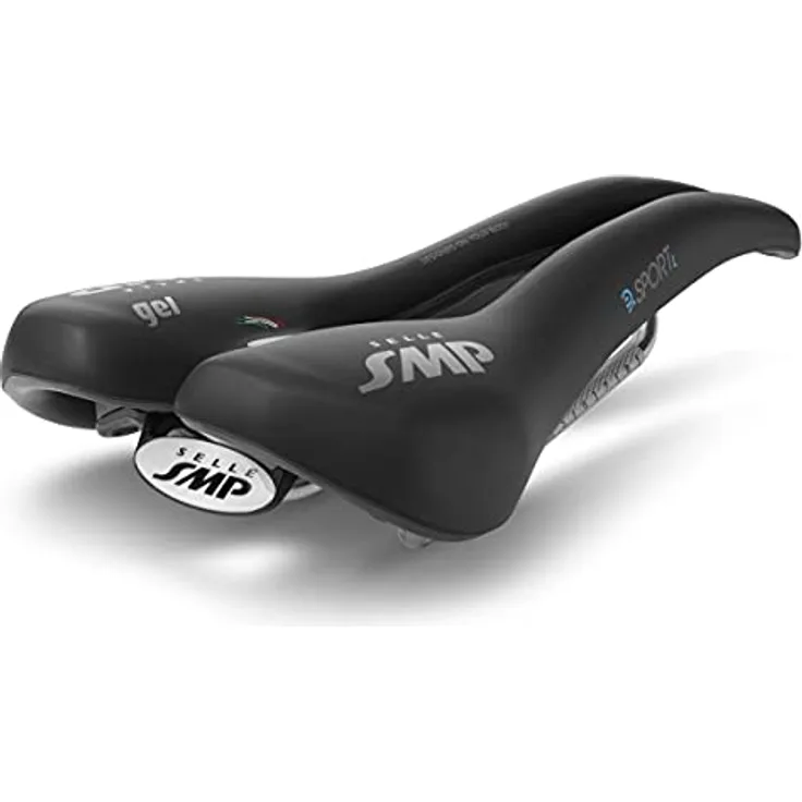 Smp Unisex E-Sport Large Fahrradsattel, Schwarz, 279x146mm, SVT Velvet Touch Bezug, kohlefaserverstärkt, für E-MTB und Elektro-Rennräder
