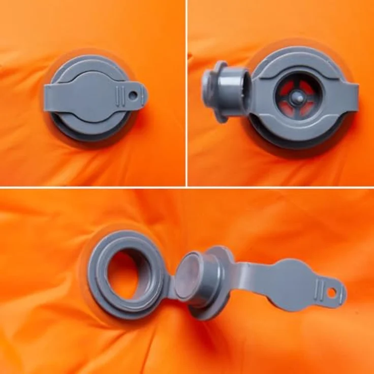 vidaXL Isomatte, Luftmatratze mit Integriertem Kissen Tragetasche, Campingmatte Aufblasbar Tragbar Wasserfest, Schlafmatte, Orange 40D-Nylon – Bild 4