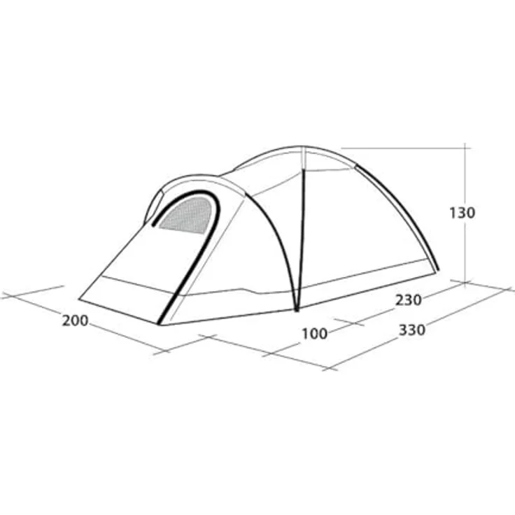 Outwell 3 Personen Tunnelzelt Cloud 3, Vielseitiger Stauraum, abgedunkeltes Innenzelt, grün – Bild 2