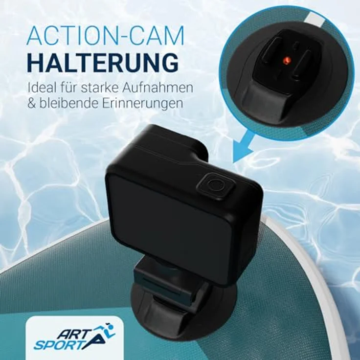 ARTSPORT® Stand Up Paddling Board Set Blue Wave, aufblasbar 320 cm, inkl. Kajaksitz, Action-Cam Halterung & umfangreichem Zubehör, Tragkraft 150 kg – Bild 5