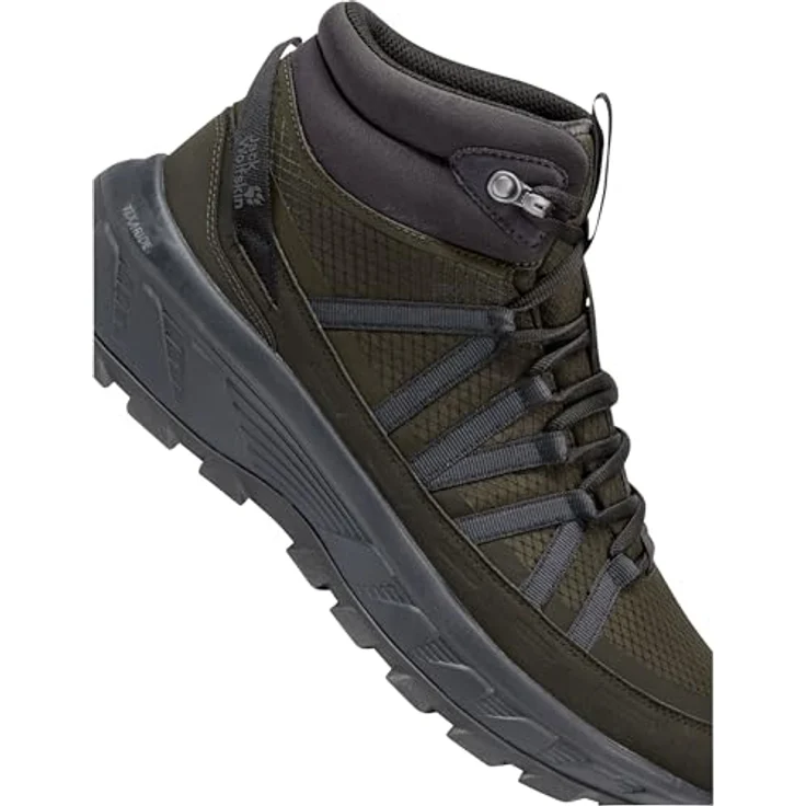 Jack Wolfskin Wild Hike Texapore Mid M, Herren Wanderschuhe mit wasserdichter TEXAPORE Membran und griffiger Gummiaußensohle, dunkelgrün, Größe 44 – Bild 7