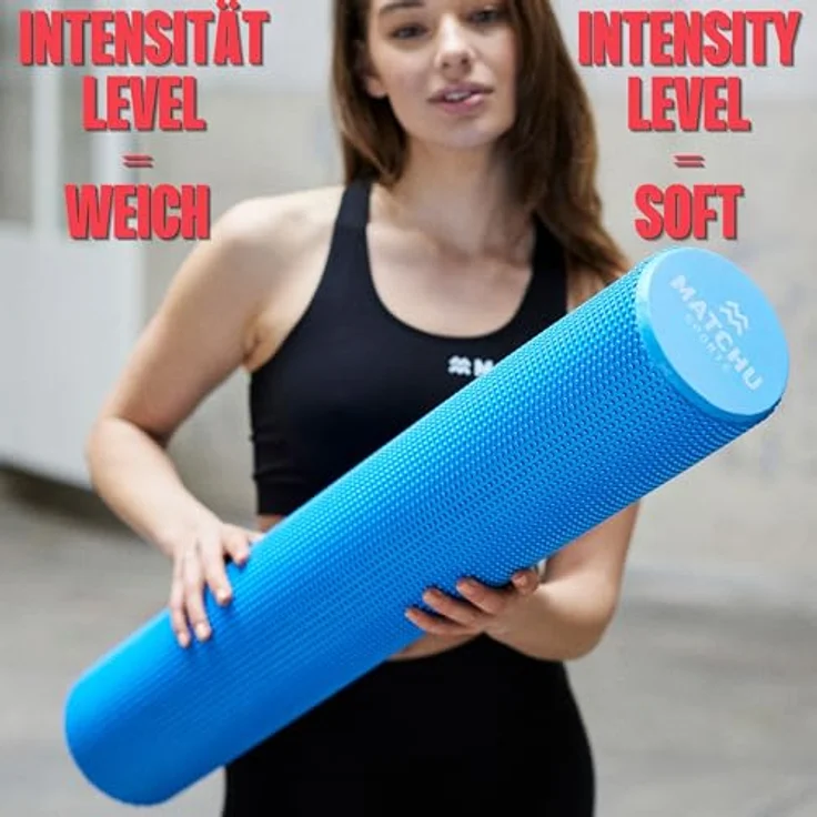 MATCHU Faszienrolle - Massageroller in Blau, weich, 90x15 cm - Erhältlich in verschiedenen Größen und Härtegraden – Bild 3