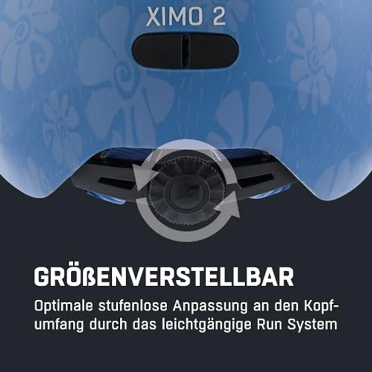 ALPINA Ximo 2 L.E. Kinderfahrradhelm, leicht und bruchfest mit optionalem LED-Licht, Soft Blue Flowers matt, 49-54 – Bild 5
