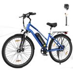 CITYSPORTS E-Bike 28“ elektrofahrrad E-MTB | EU-konform E-Mountainbike 7 Gänge & Hinterradmotor für 25 km/h | Fahrrad mit MTB Federgabel, LED Licht & Sportsattel