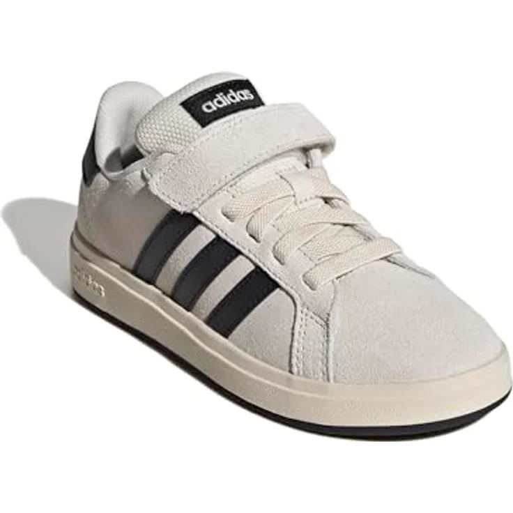 adidas GRAND COURT 00s EL, Kinder-Laufschuhe aus Wildleder mit Klettverschluss, beige – Bild 3