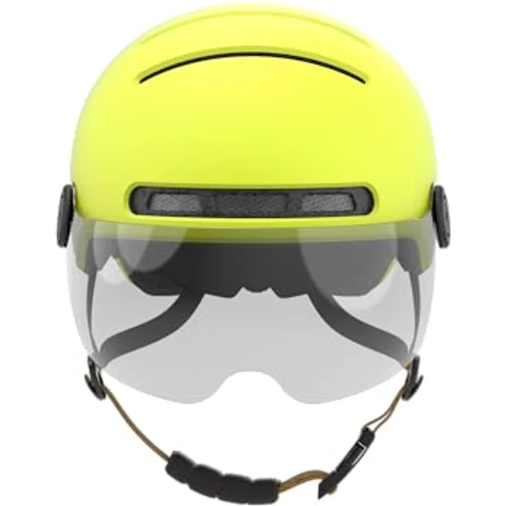 Livall L23, Gelber Fahrradhelm mit Schutzvisier, LED-Beleuchtung und SOS-Funktion, Größe L 58-61 cm – Bild 2