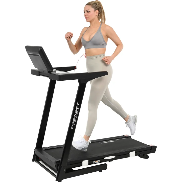 Christopeit Laufband TM 4000 S, modernes platzsparendes Laufband mit 1-16 km/h Geschwindigkeit und 120 x 45 cm Lauffläche