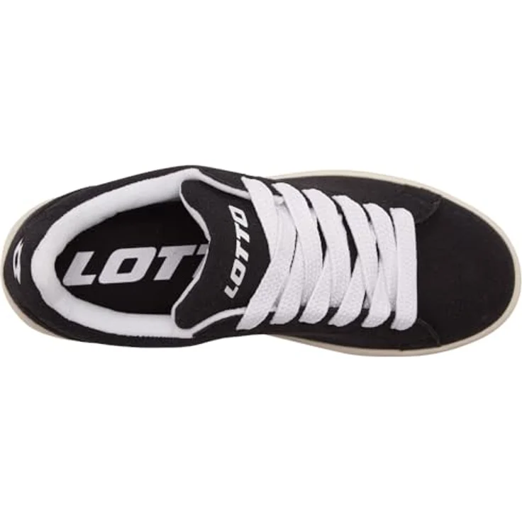 Lotto YARIN Unisex Sneaker Low Top, bequeme Laufschuhe mit gepolsterter Schaftkante, Schwarz/Weiß – Bild 5