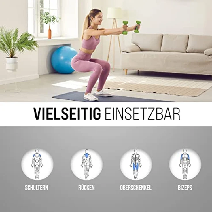 Apollo Hantel Set Kurzhantel | 2 Hanteln | 2x2kg Hantelset | Gewichte für Krafttraining | Kurzhanteln 2er Set | Fitness Hanteln für Frauen & Männer | Dumbbells | Hanteln 2kg | Hantel Gewichte – Bild 5