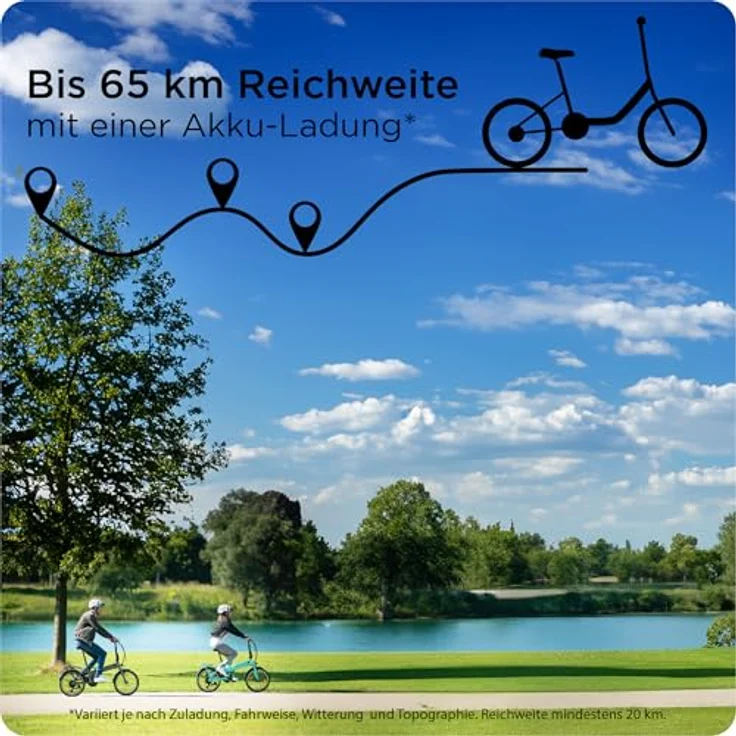 ZÜNDAPP Z101 Faltrad E-Bike 20 Zoll Klapprad Pedelec StVZO Elektrofaltrad 6 Gang, Schwarz – Bild 2