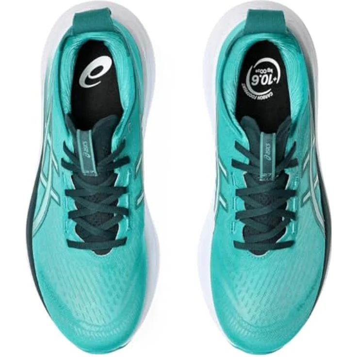 ASICS GEL-NIMBUS 27 Laufschuhe, maximale Dämpfung mit PureGEL-Technologie, Wave Teal/Saxon Green, Größe 44 – Bild 8