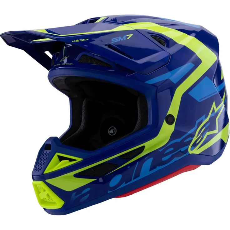 Alpinestars S-M7 Deed ECE22.06 Offroad-Helm, aerodynamisch & belüftet, blau, Größe 2XL