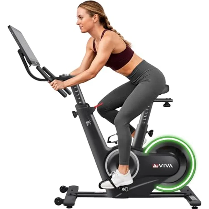 AsVIVA S20 Speedbike, Indoor Cycle Heimtrainer mit 20 kg Schwungmasse, 32 Stufen, Bluetooth und 21,5" Touchdisplay, leise für Zuhause – Bild 1