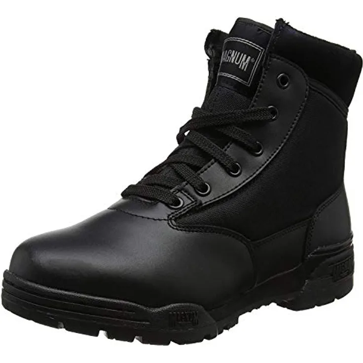 MAGNUM Classic Mid Uniformschuhe Herren, 6“ Einsatzstiefel mit stabiler Leichtstahlplatte, Schwarz, Größe 48