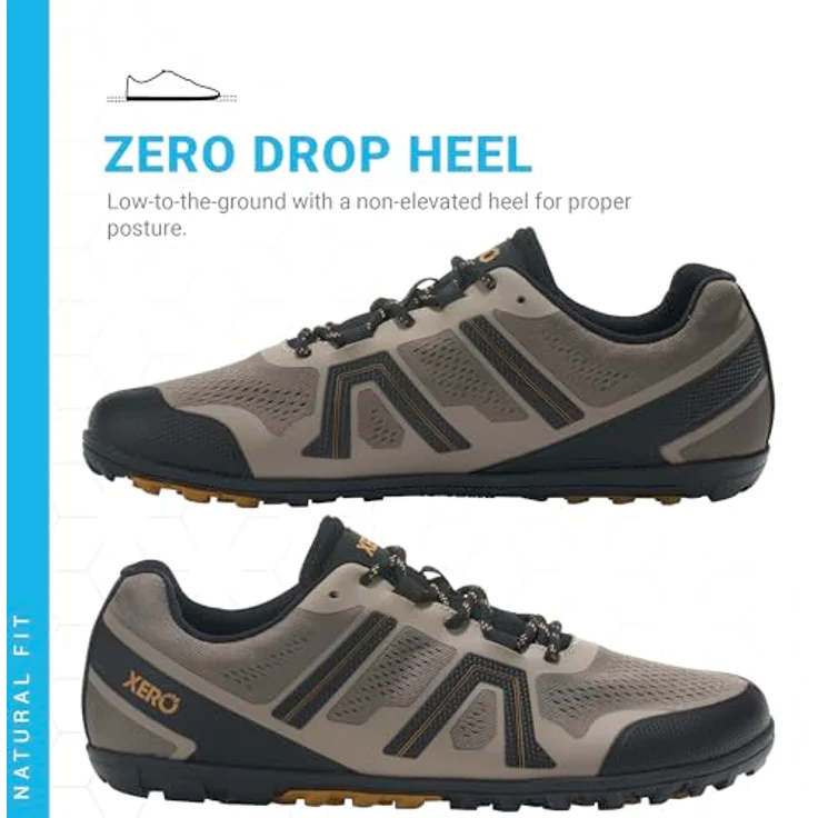 Xero Shoes Mesa Trail II, Herren Laufschuhe, atmungsaktive Barfussschuhe für Trailrunning, Größe 44, grau – Bild 3